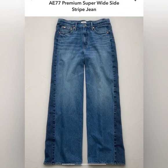 AE77 Premium Super Wide Side Stripe Jean - Picture 14 of 14